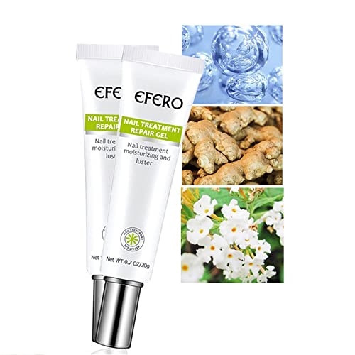 2 Pack Efero Nail Treatment Repair Gel,Nail Repair Cream for Restores Appearance of Discolored or Damaged Nails