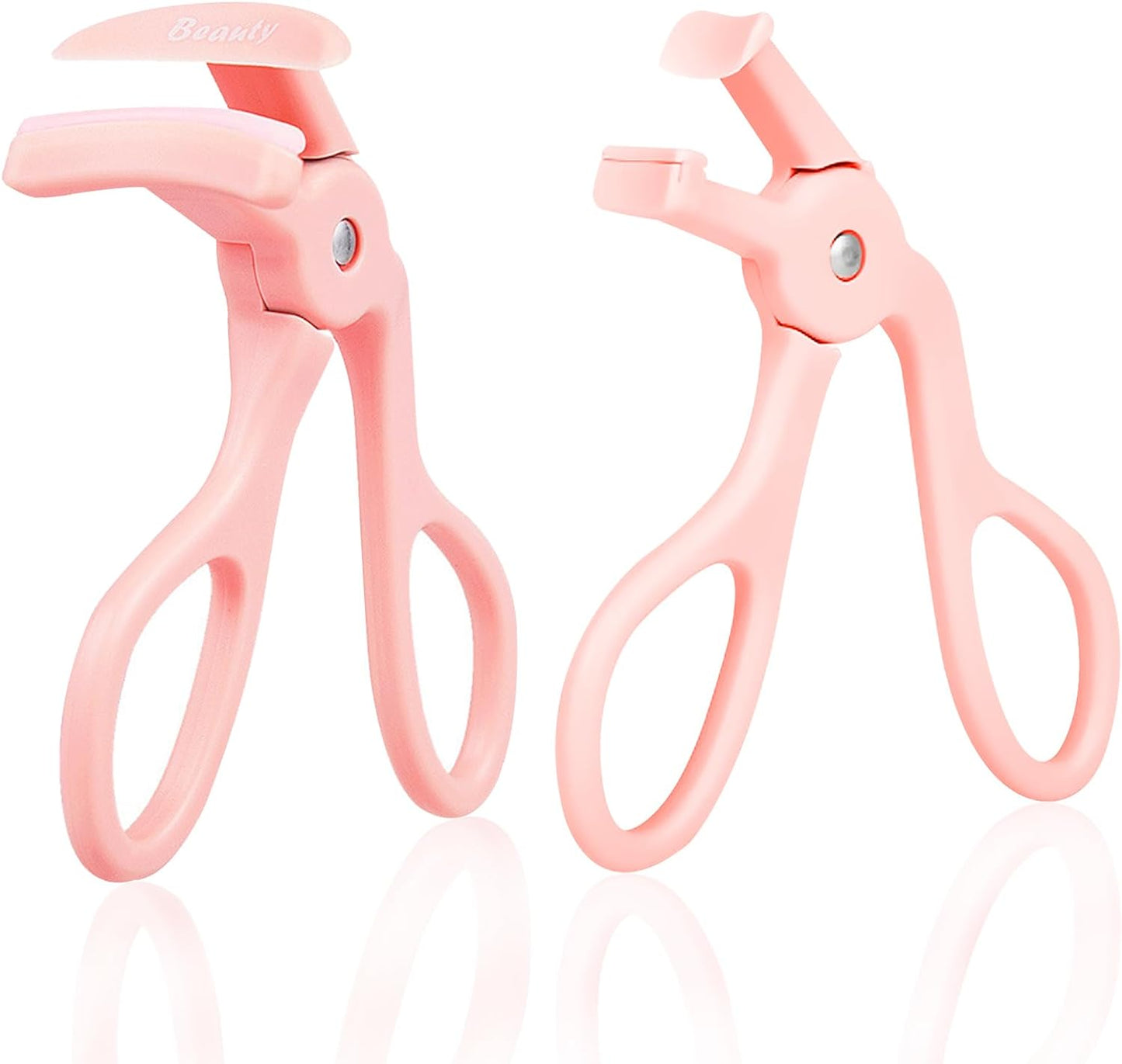 2 Style Eyelash Curler - Lash Curler with 2 Extra Silicone Replacement Pads, Achieve Perfect Curls in 5 Seconds - Quick Natural Curling for Long Lasting (Pink)