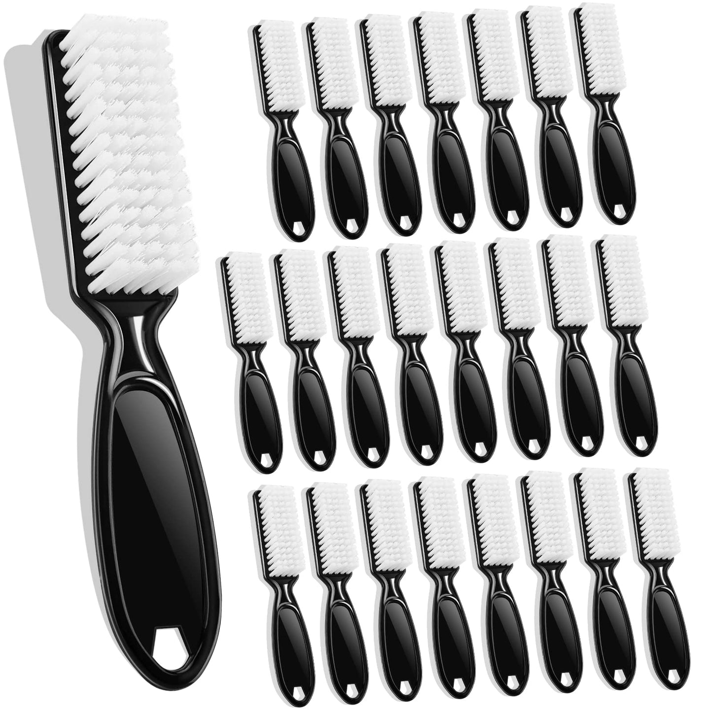 24 Pcs Handle Grip Nail Brush, HOFASON Hand Fingernail Cleaner Brush Manicure Tools Scrub Cleaning Brushes Kit for Toes and Nails Women Men (Black)