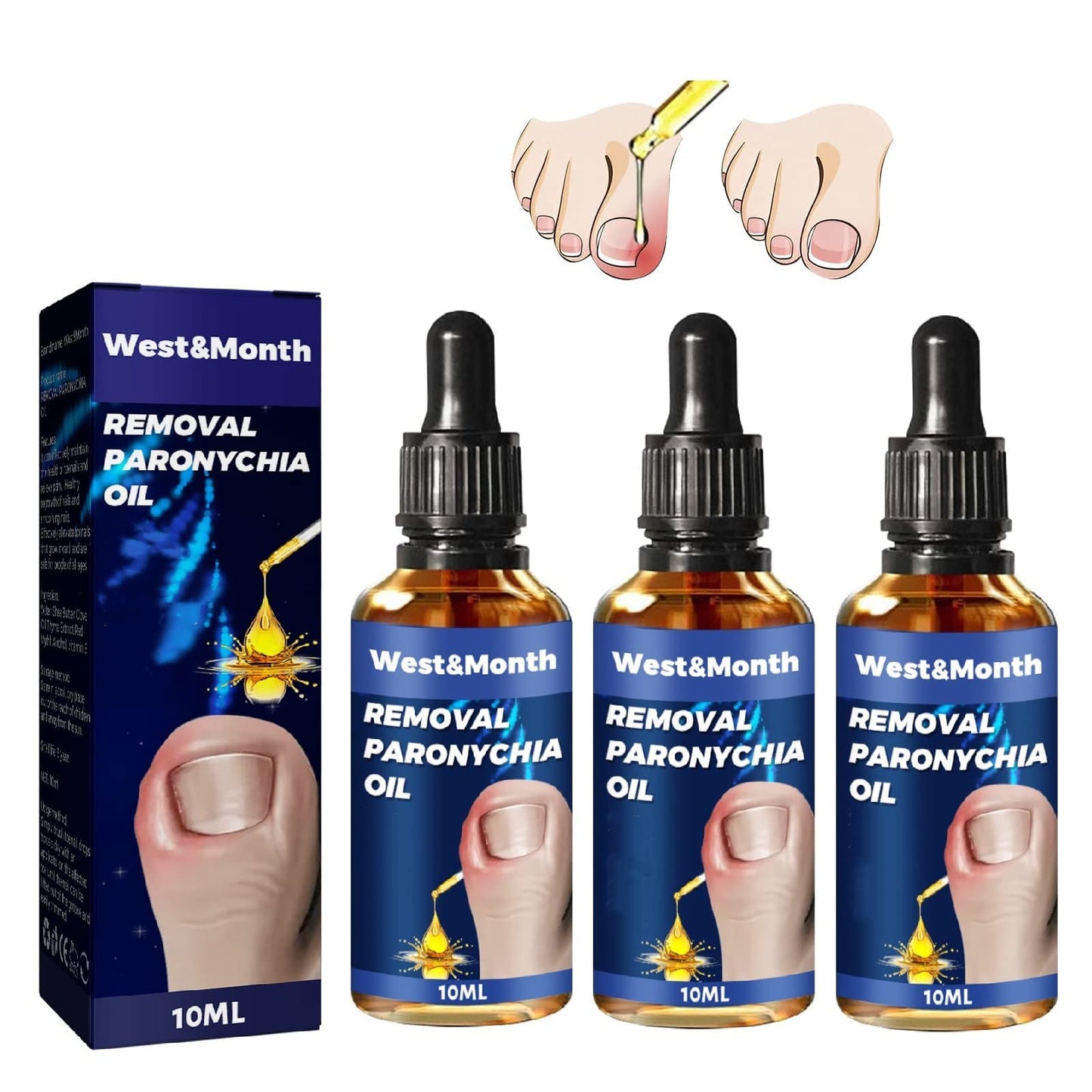 3Pcs German Toenailcare Removal Paronychia Oil,Toenail Treatment Best Nail Repair Solution, Anti Paronychia Relief Oil for Toenail Care.