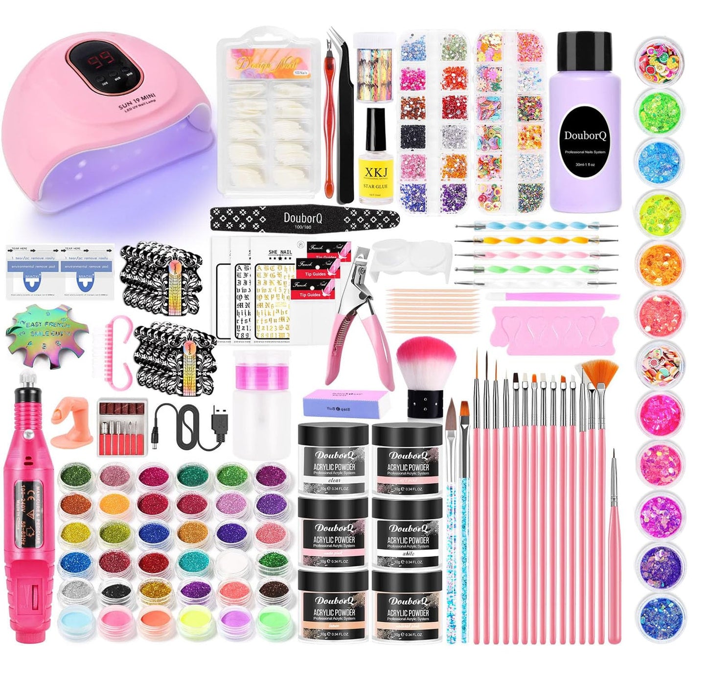 Acrylic Nail Kit With Drill Nail Set Professional Nail Starter Kit For Beginners Acrylic With Everything