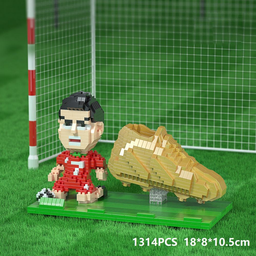 World Cup Football Player Series Building Blocks Pen Holder Mobile Phone Bracket for Football Lovers