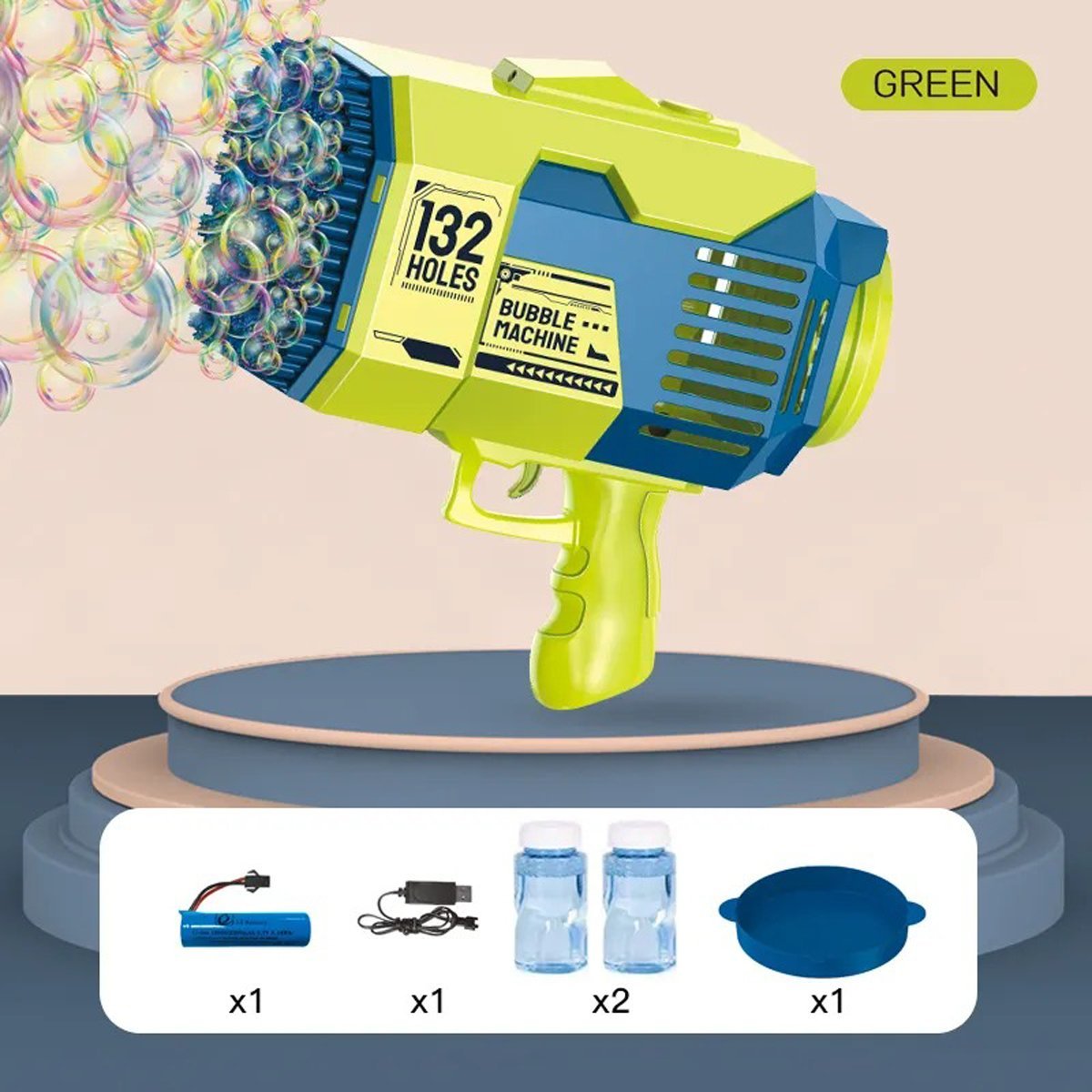 132 Holes Bubble Gun Bazooka Bubble Blaster Gun
