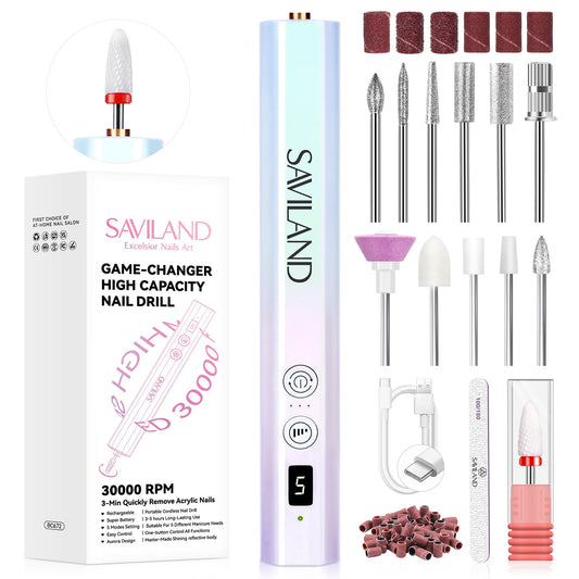 [US ONLY]Rechargeable 30000RPM Nail Drill Kit for Home & Salon