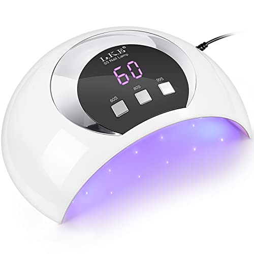 Wisdompark 54W LED Lamp for Gel Nails - Automatic Sensor, 3 Timer Settings - Professional Nail Dryer and Curing Lamp