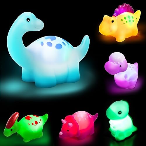 TOY Life Dinosaur Bath Toys for Kids 3 4 5 8 Light Up Bath Toys for Toddler Boys Toys Baby Bath Toys for Infants Toddler Bath Toys Bathtub Toys for Toddlers Girl No Hole Bath Toys Kids Bath Time Toys