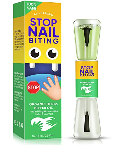 Topkech Nail Biting Treatment for Kids,Anti Bad Habits-Sucking Fingers,2 in 1 Natural-Plant-Extract Get with Bitter Taste,Safe & Effective