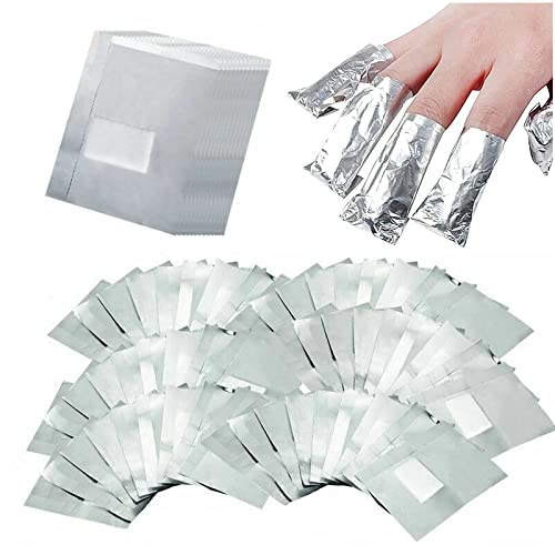 400Pcs Nail Polish Remover Gel Nail Foil Wraps Aluminium Soak Off Foils Cotton Pads Gel Nail Polish Wraps Removal Tool Kit Finger Nail Polish Remover with Lint Free Lager Cotton Pad