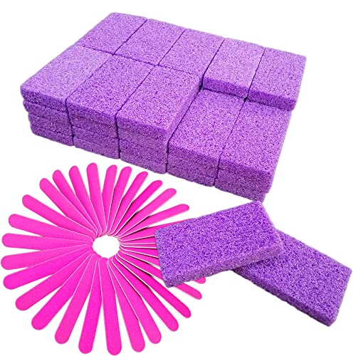 70 PCS Pedicure Exfoliator Kit Set 40 PCS Disposable Pedicure Pumice Stone for Foot Care Sponge Scrubber Callus Purple Coarse Dead Skin Remover 30 PCS Pedicure Nail Files (Pack of 70)