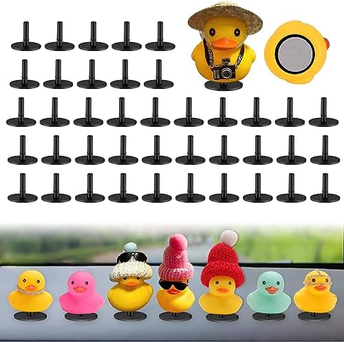 YIBEICO 40pcs Duck Plug, Rubber Duck Mount, Flock Locker Rubber Duck Holder Dashboard for Jeep Dash & Fixed Display, Gift for Jeep Lover, (Rubber Duck Excluded) Double-Sided Stickers Included (40pcs)