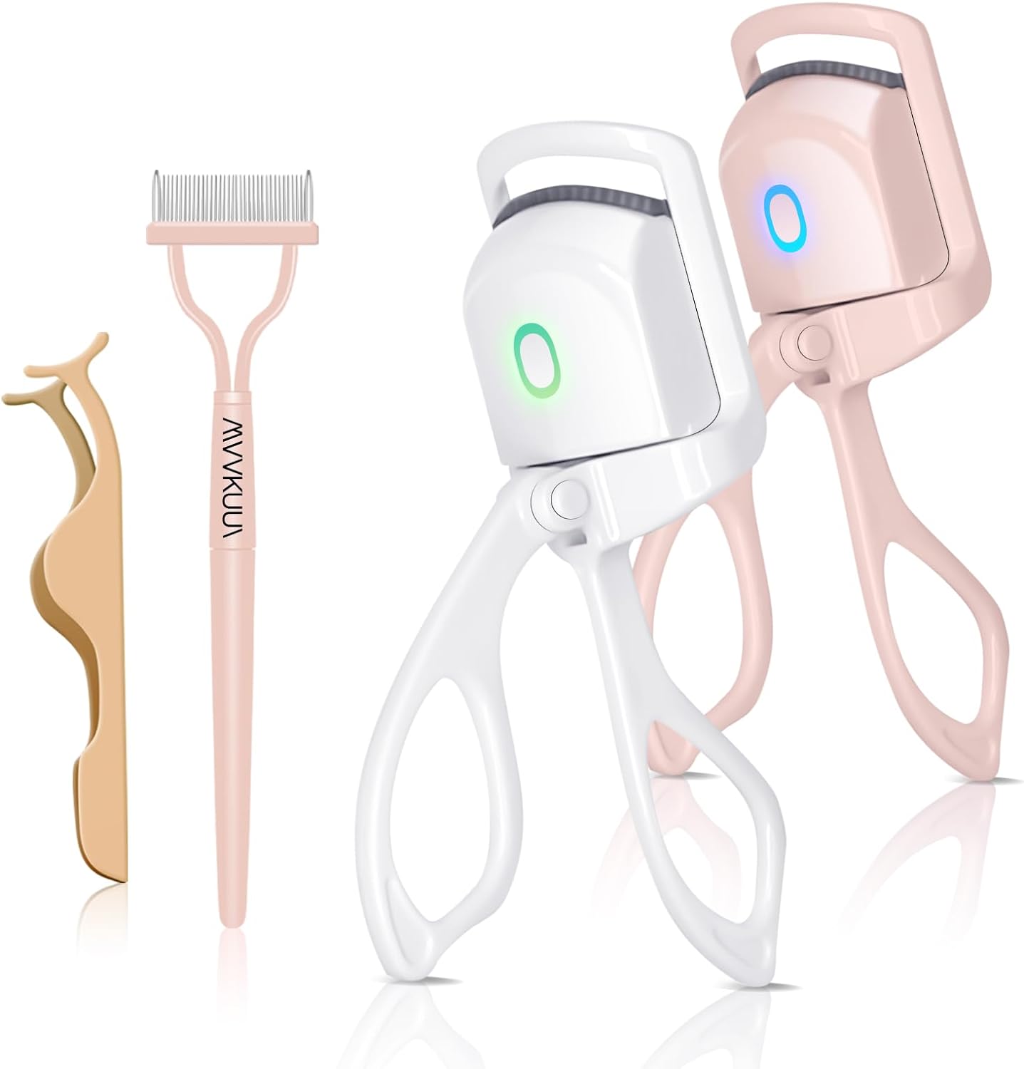 [2+2pack]Heated Eyelash Curlers,Rapid Heated Lash Curler, with Sensing Heating Silicone Pad,Quick Natural Curling for Long Lasting, 2Heating Modes,Rechargeable Portable Electric Eyelash Curler