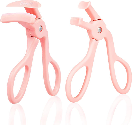 2 Style Eyelash Curler - Lash Curler with 2 Extra Silicone Replacement Pads, Achieve Perfect Curls in 5 Seconds - Quick Natural Curling for Long Lasting (Pink)