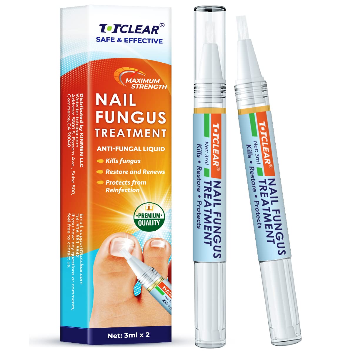 TOTCLEAR Nail Repair Pens for Toenail and Fingernail, Toenail Fungus Treatment, Nail Fungus Treatment For Toenail, Nail Repair, Fungus Nail Treatment, Toe Nail Fungus Treatment Extra Strength - 2 PENS