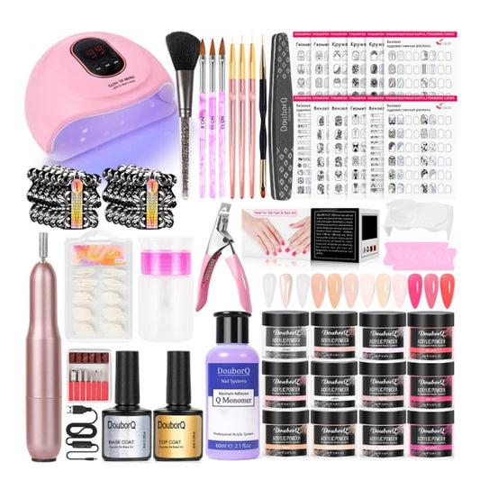 Acrylic Nail Kit-Acrylic Powder Set,Electric Nail Drill Set,U V Nail Lamp, Acrylic Nail 3D Art Manicure Supplies for beginners with everything (Bronze)