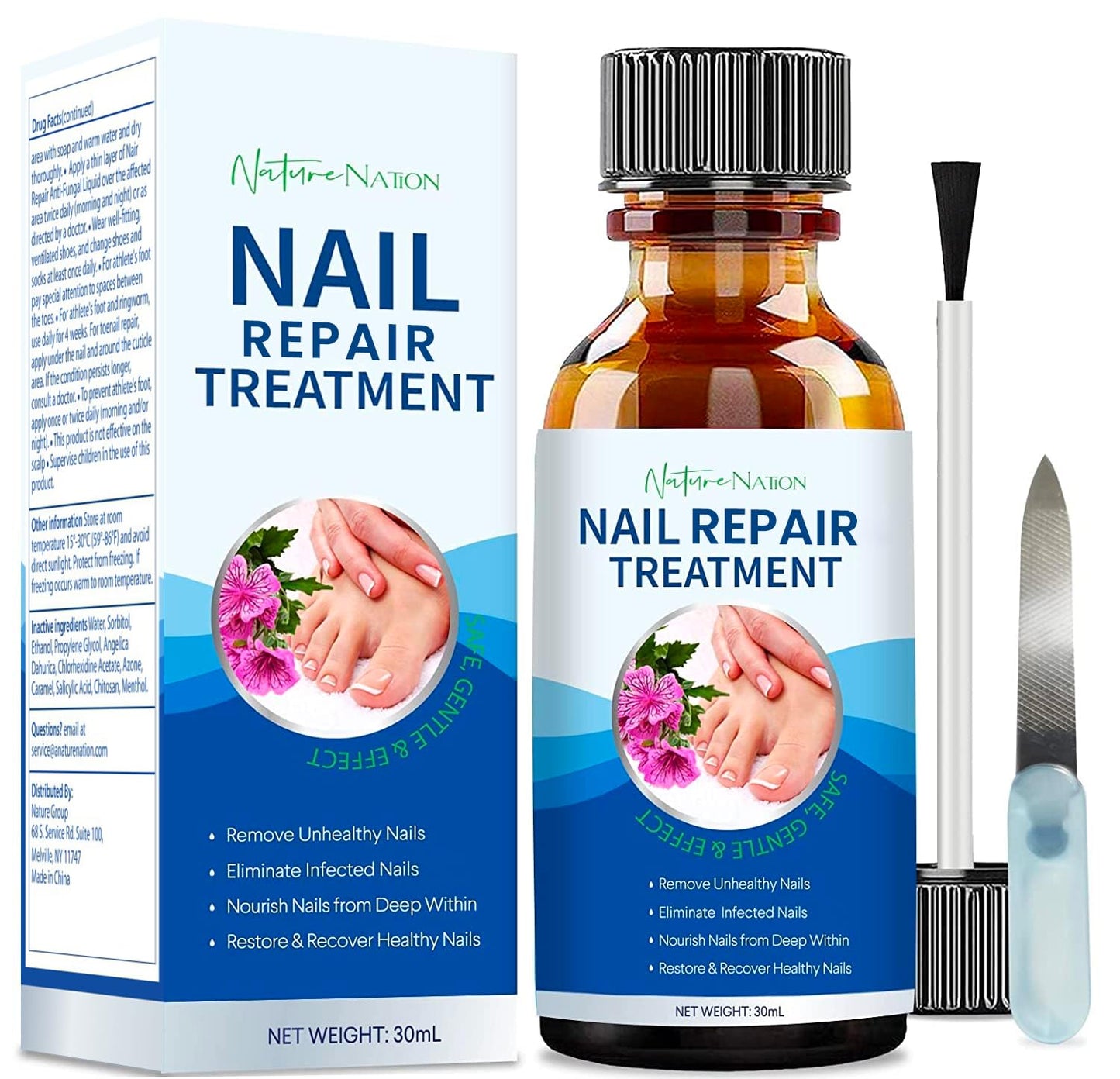 Toenail Fungus Treatment - Extra Strength for Nail & Fingernails Repair Solution - Discolored and Damaged Nails Renew Cracked Toenail - Healthier 1 fl oz