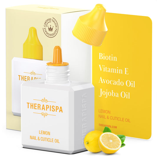 THERAPISPA Professional Nail & Cuticle Oil with Avocado Oil, Jojoba Oil, Biotin (B7), and Vitamin E to Protect, Strengthen, and Hydrate Nails & Cuticles (Lemon, 2.0 fl oz)