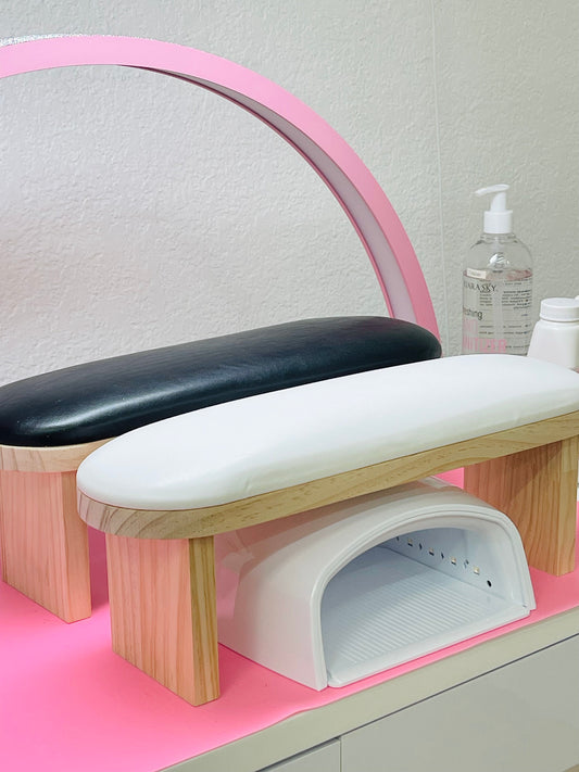 Wooden Round Leather Nail Arm Rest