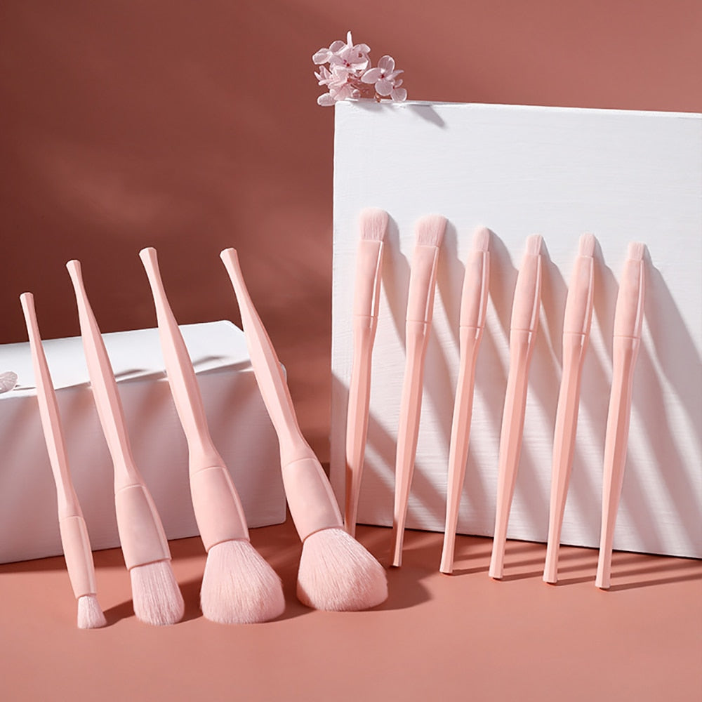 10 PCS Candy Color Makeup Brushes Set