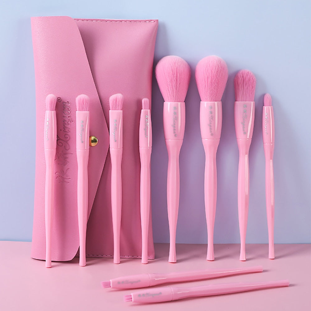 10 PCS Candy Color Makeup Brushes Set